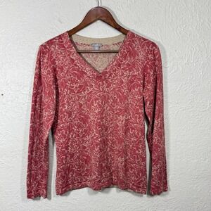 J Jill Sweater M Silk Cotton Cashmere Lightweight Stretch Old Money Artsy Luxury